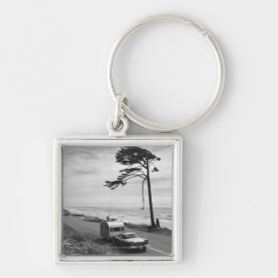 Car Pulling Trailer Key Ring