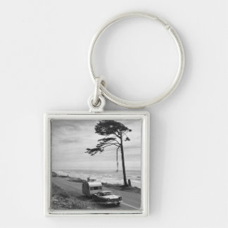 Car Pulling Trailer Key Ring