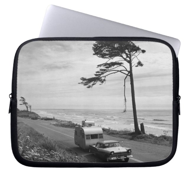 Car Pulling Trailer Laptop Sleeve (Front)