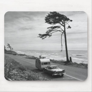 Car Pulling Trailer Mouse Mat