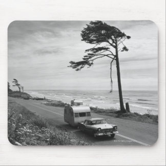 Car Pulling Trailer Mouse Mat