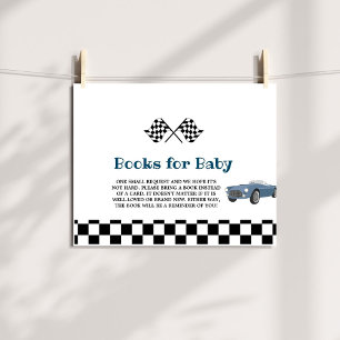 Car Race Baby Shower Book Request  Enclosure Card