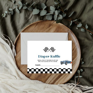 Car Race Baby Shower Diaper Raffle Request Card