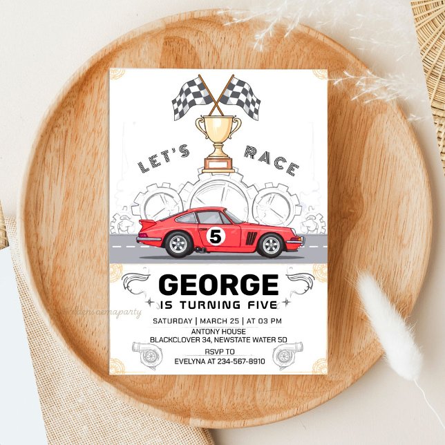 Car Race Birthday Party Invitation (Creator Uploaded)