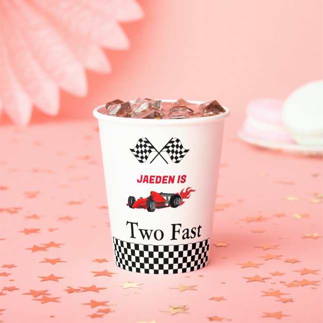 Car race boy2nd birthday party paper cups (Insitu)