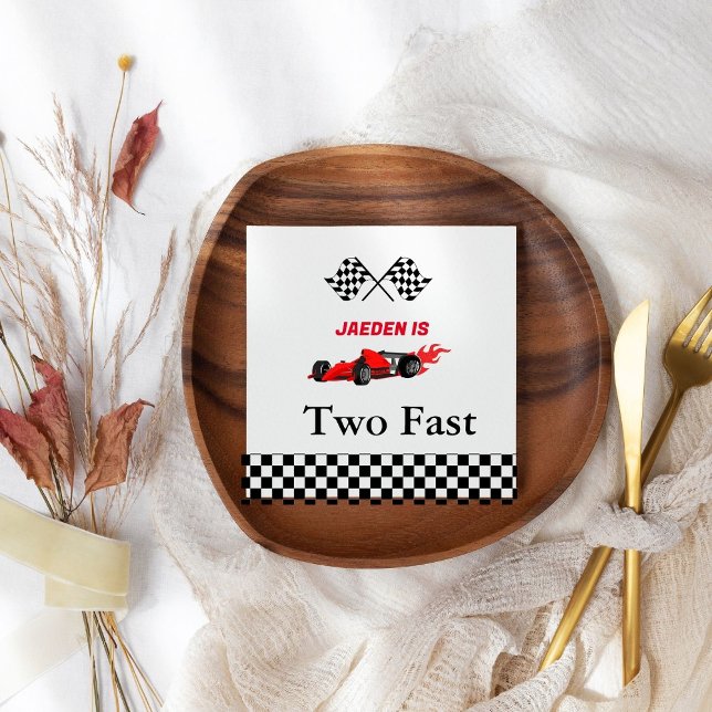 Car race boy @nd birthday party napkin (Creator Uploaded)