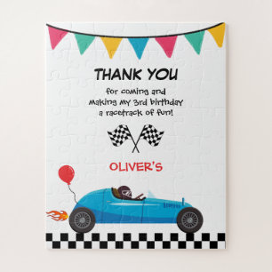 Car Race Kids Birthday Party Thank You Gift Jigsaw Puzzle