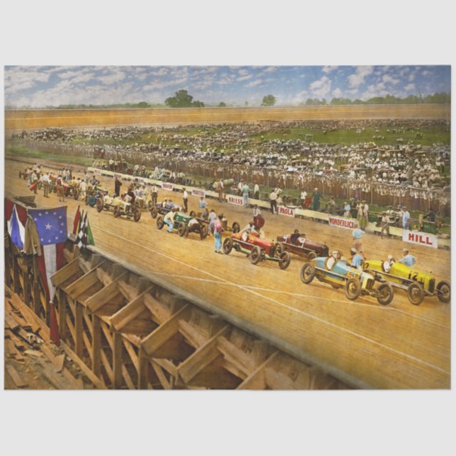 Car Race - Life in the fast lane 1925 Tissue Paper (Front)