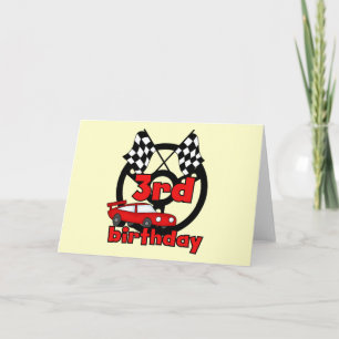 Car Racing 3rd Birthday Tshirts and Gifts Card