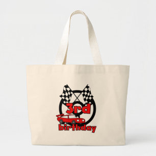 Car Racing 3rd Birthday Tshirts and Gifts Large Tote Bag