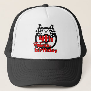 Car Racing 4th Birthday Tshirts and Gifts Trucker Hat