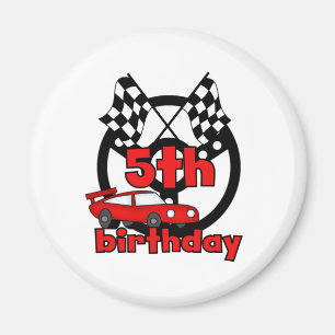 Car Racing 5th Birthday Magnet