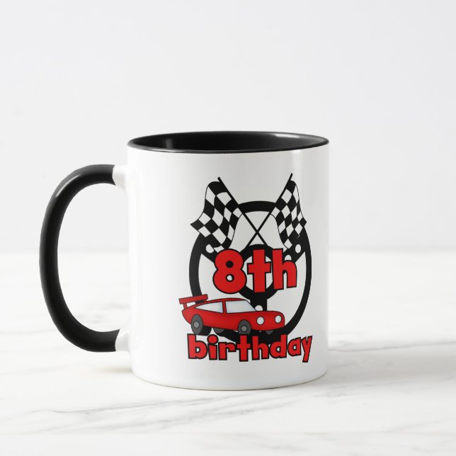 Car Racing 8th Birthday Mug (Left)