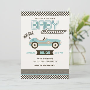 Car Racing Baby Shower Party Invitation
