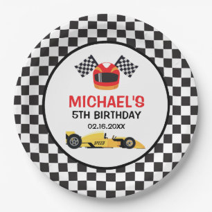 Car Racing Birthday Paper Plate