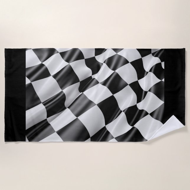 Car racing checkered flag beach towel. beach towel (Front)