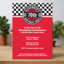Car Racing Chequered Flag Birthday Party