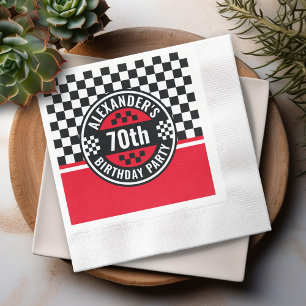 Car Racing Chequered Flag Birthday Party Napkin