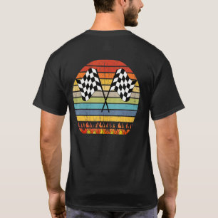 Car Racing Chequered Flags Retro 70s Vintage Race T-Shirt