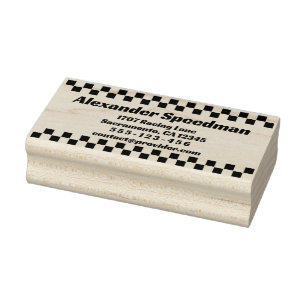 Car Racing / Chess Pattern - black 1 Rubber Stamp