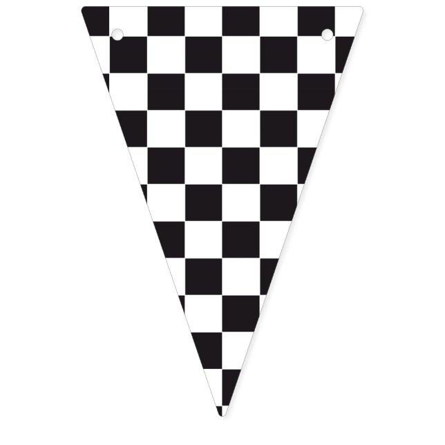 Car Racing / Chess Pattern + your backgr. & ideas Bunting (First Flag)