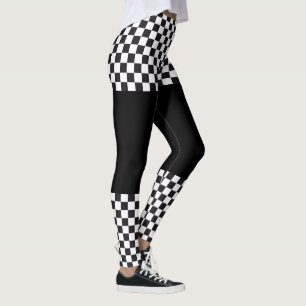Car Racing / Chess Pattern + your backgr. & ideas Leggings