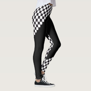 Car Racing / Chess Pattern + your backgr. & ideas Leggings