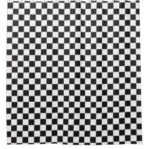 Car Racing / Chess Pattern + your backgr. & ideas Shower Curtain