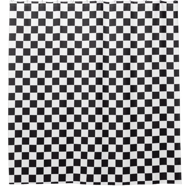Car Racing / Chess Pattern + your backgr. & ideas Shower Curtain (Front)