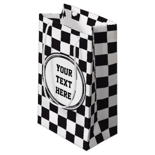 Car Racing / Chess Pattern + your backgr. & ideas Small Gift Bag