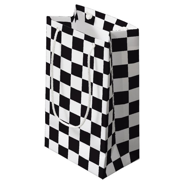 Car Racing / Chess Pattern + your backgr. & ideas Small Gift Bag (Front Angled)