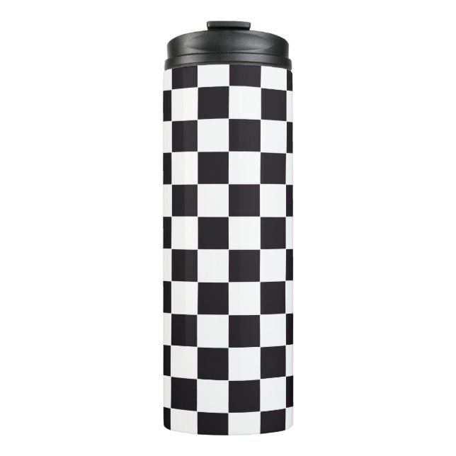Car Racing / Chess Pattern + your backgr. & ideas Thermal Tumbler (Front)