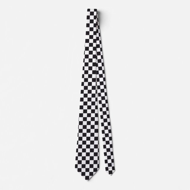 Car Racing / Chess Pattern + your backgr. & ideas Tie (Front)