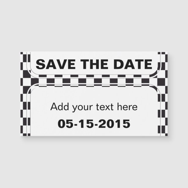 Car Racing / Chess Pattern + your backgr. & text (Front)