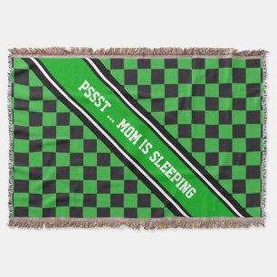 Car Racing / Chess Pattern + your backgr. & text Throw Blanket