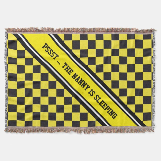 Car Racing / Chess Pattern + your backgr. & text Throw Blanket (Front)