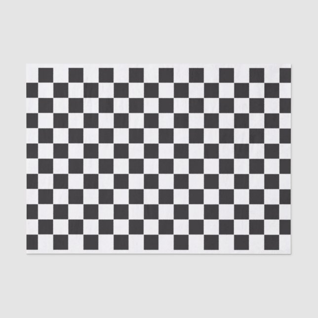 Car Racing / Chess Pattern + your backgr. & text Tissue Paper (Front)