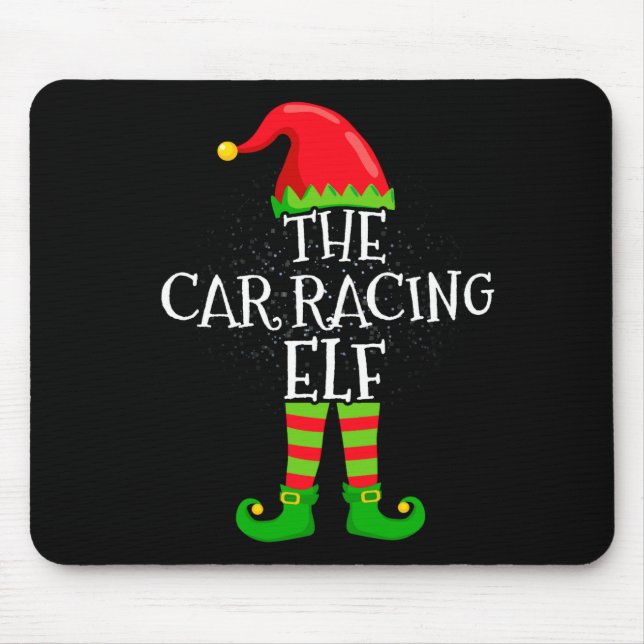 Car Racing Elf Family Matching Christmas Group  Mouse Mat (Front)