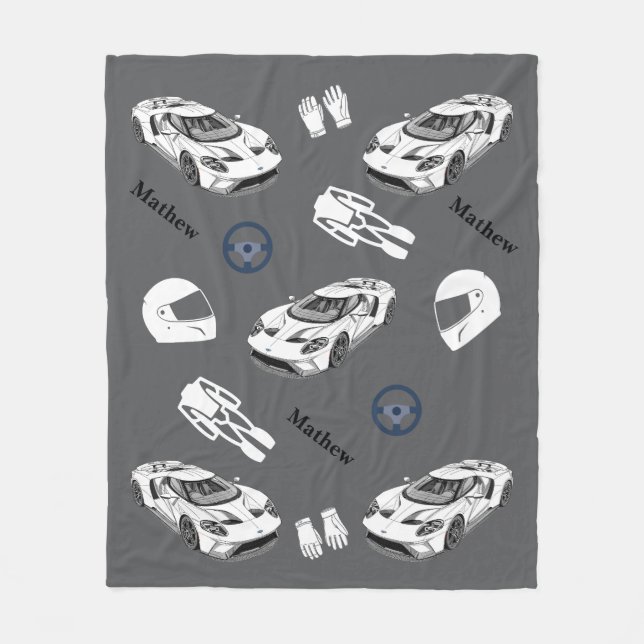 Car racing Fleece Blanket (Front)