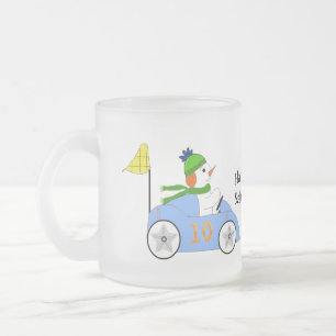 Car Racing Frosted Glass Coffee Mug