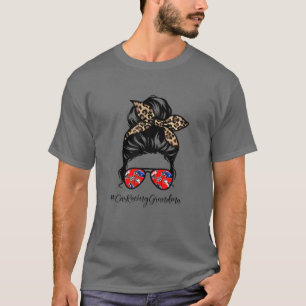 Car Racing Grandma Messy Hair Bun Leopard Women Mo T-Shirt
