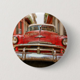 Car racing in the streets of old Havana, Cuba 6 Cm Round Badge