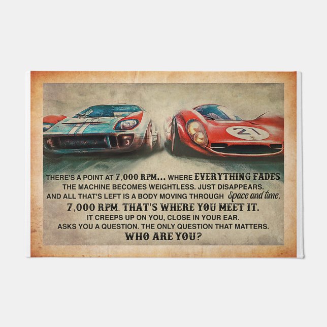 Car Racing Mat, Car Lover  Doormat (Front)