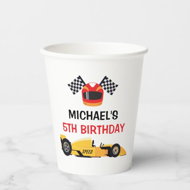 Car Racing Party paper cups (Front)