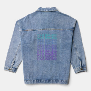 Car Racing Race Car Retro Car Driver Denim Jacket