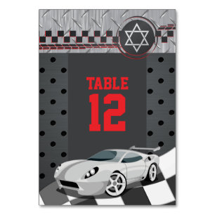 Car Racing Racecar Bar Mitzvah Table Number