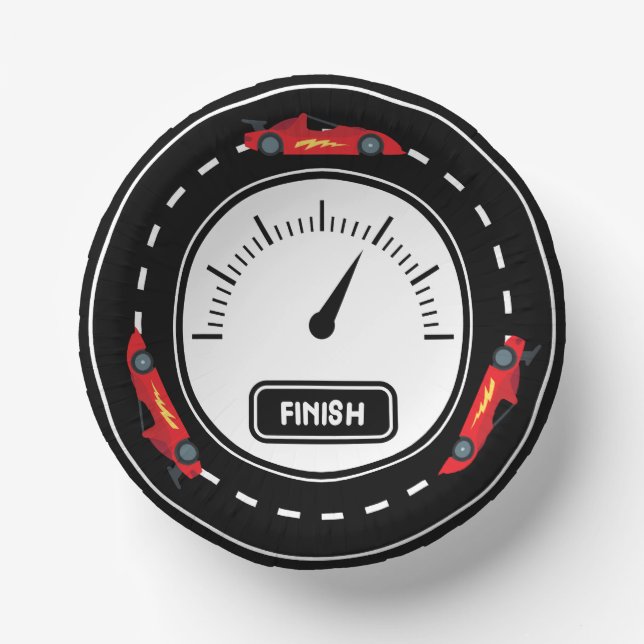 Car Racing Track Birthday Paper Plate (Front)