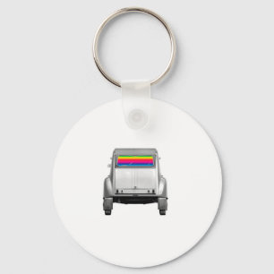 Car + rainbow key ring