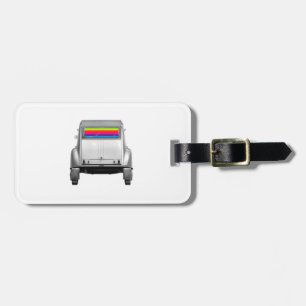 Car + rainbow luggage tag