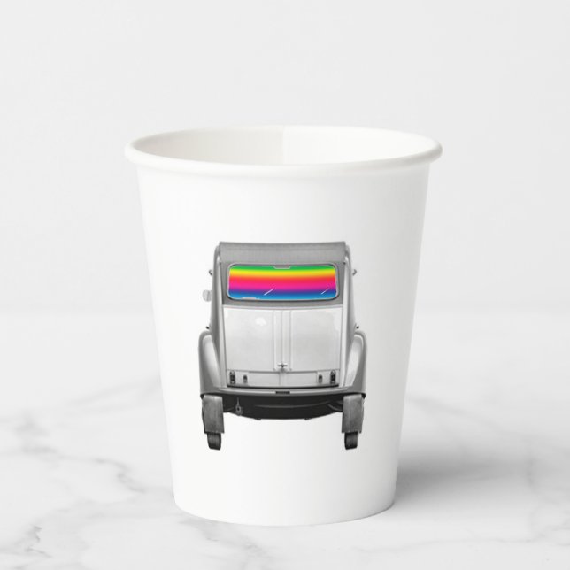 Car + rainbow paper cups (Left)